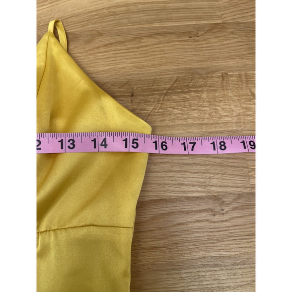 Majorelle Maxi Slip Dress Womens Size S Yellow Satin Silky Prom Party Evening - Picture 5 of 6
